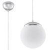 Pendant Lamp Ugo 20 White / Chrome Modern Single Pendants Great Lighting UK Ltd