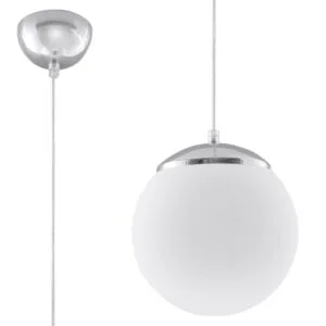 Pendant Lamp Ugo 20 White / Chrome Black & Chrome Lights Great Lighting UK Ltd