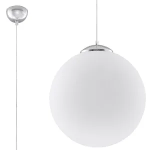 Pendant Lamp Ugo 30 White / Chrome Black & Chrome Lights Great Lighting UK Ltd
