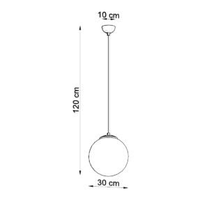 Pendant Lamp Ugo 30 White / Chrome Modern Single Pendants Great Lighting UK Ltd