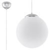Pendant Lamp Ugo 40 White / Chrome Modern Single Pendants Great Lighting UK Ltd