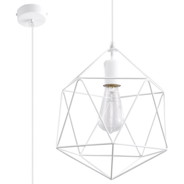 Pendant Lamp Gaspare White Single Pendants Great Lighting UK Ltd