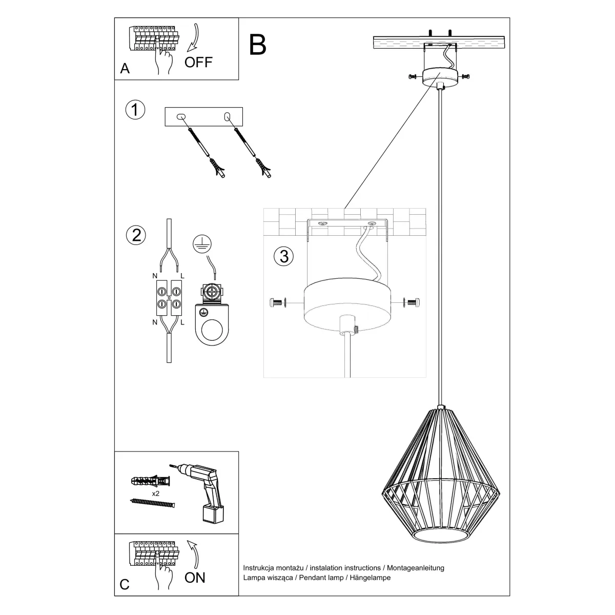 Demi Pendant - Black Black Pendant Lights Great Lighting UK Ltd