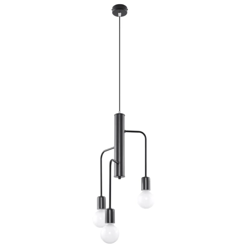 Multi Arm Ceiling Light Duomo Three Light Linear Black