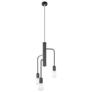 Multi Arm Ceiling Light Duomo Three Light Linear Black Bedroom Pendant Lights Great Lighting UK Ltd