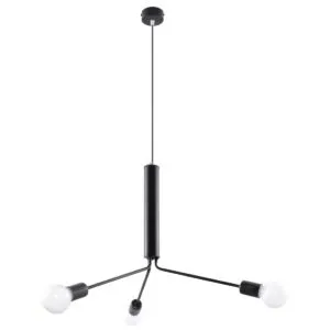 Multi Arm Ceiling Light Duomo Three Light Black Bedroom Pendant Lights Great Lighting UK Ltd