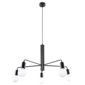 Multi Arm Ceiling Light Duomo Five Light Black Black Chandeliers Great Lighting UK Ltd