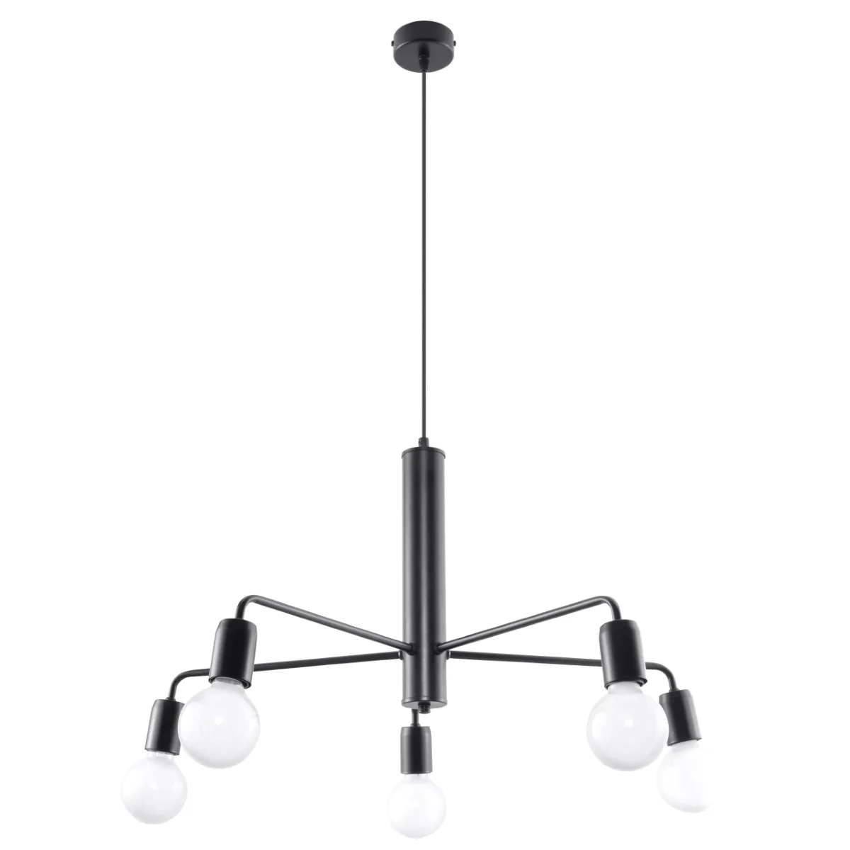 Multi Arm Ceiling Light Duomo Five Light Black Black Chandeliers Great Lighting UK Ltd
