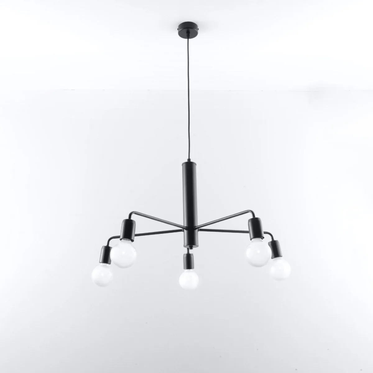Multi Arm Ceiling Light Duomo Five Light Black Black Chandeliers Great Lighting UK Ltd
