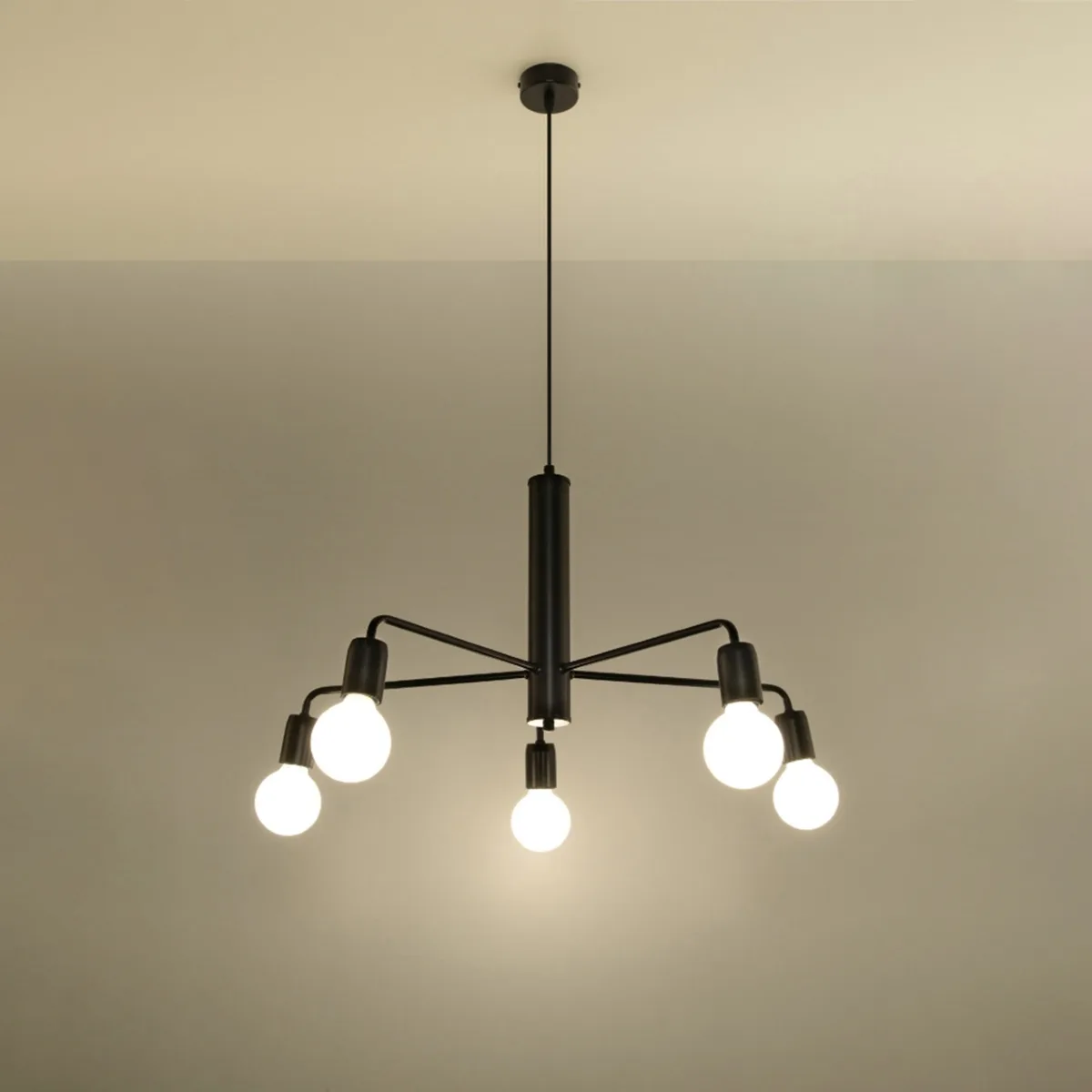 Multi Arm Ceiling Light Duomo Five Light Black Black Chandeliers Great Lighting UK Ltd