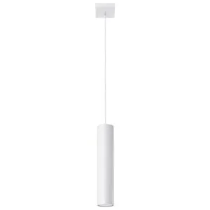 Lagos Single Pendant Light - White Bedroom Cylinder Pendants Great Lighting UK Ltd
