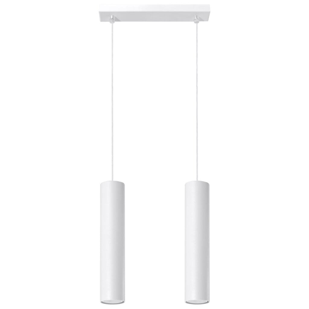 Lagos Twin Pendant Light - White Bar & Linear Pendant Lights Great Lighting UK Ltd