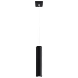 Lagos Single Pendant Light - Black Cylinder Pendant Lights Great Lighting UK Ltd