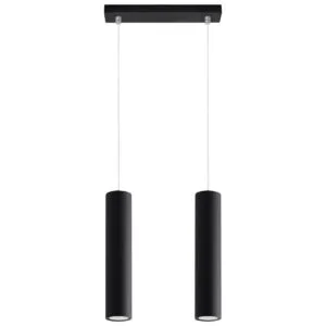 Lagos Twin Pendant Light - Black Bar & Linear Pendant Lights Great Lighting UK Ltd