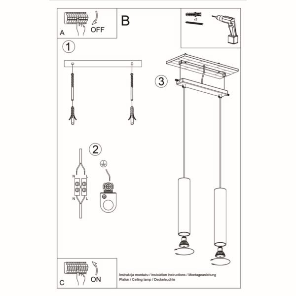Pendant Lamp Lagos 2 Black Modern Pendant Lights Great Lighting UK Ltd