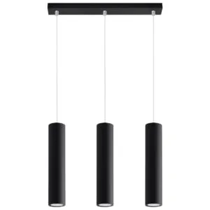 Lagos 3-Light Linear Pendant - Black Bar & Linear Pendant Lights Great Lighting UK Ltd