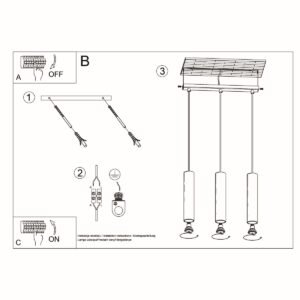 Pendant Lamp Lagos 3l Black Multi Pendants Great Lighting UK Ltd