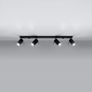 Ring Four Light Black Kitchen Spotlight Bar 4 Light Spotlights Great Lighting UK Ltd