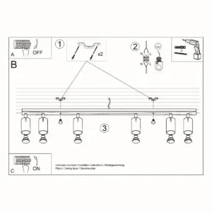 Ring Six Light White Kitchen Spotlight Bar 6 Light Spotlights Great Lighting UK Ltd