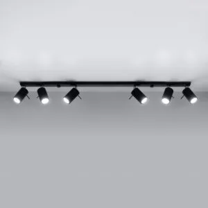 Ring Six Light Black Kitchen Spotlight Bar 6 Light Spotlights Great Lighting UK Ltd