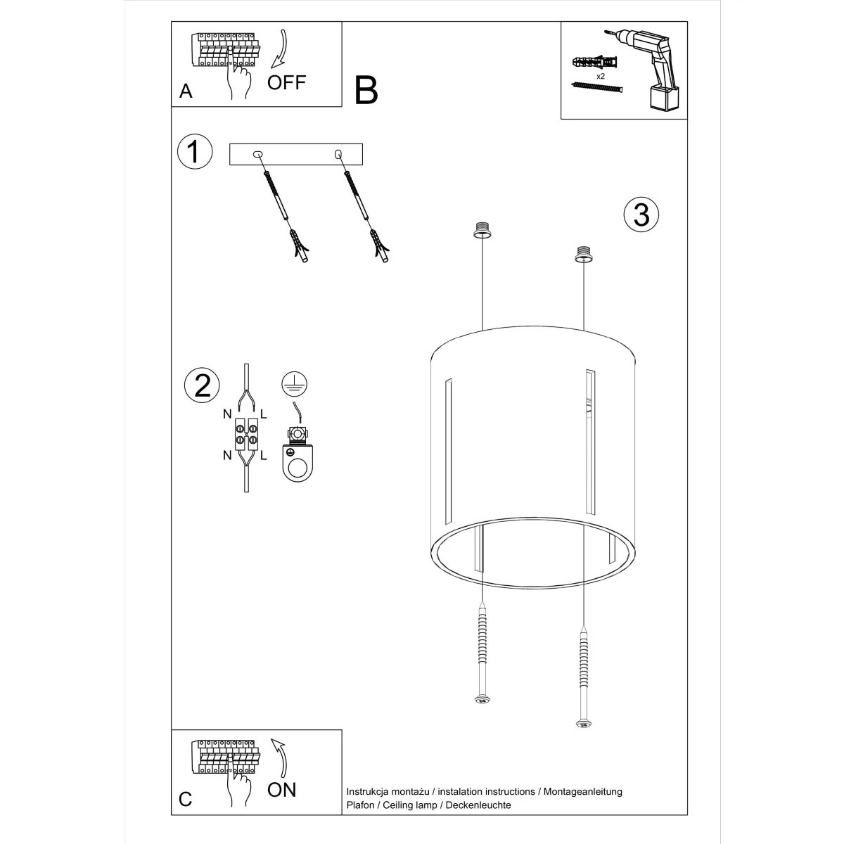 Inez Ceiling Light - White Modern Single Ceiling Lights Great Lighting UK Ltd
