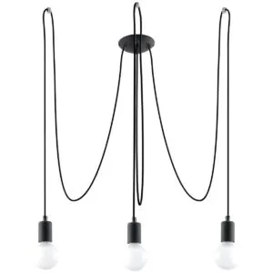 Edison 3-Light Chandelier - Black Industrial Pendant Lights Great Lighting UK Ltd