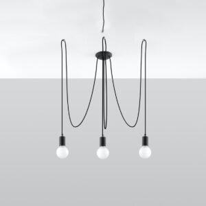 Chandelier Edison 3 Black Modern Hanging Chandeliers Great Lighting UK Ltd