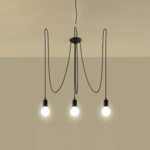 Chandelier Edison 3 Black Modern Hanging Chandeliers Great Lighting UK Ltd