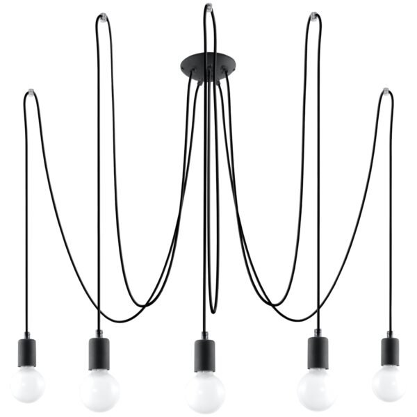 Chandelier Edison 5 Black Modern Chandeliers Great Lighting UK Ltd