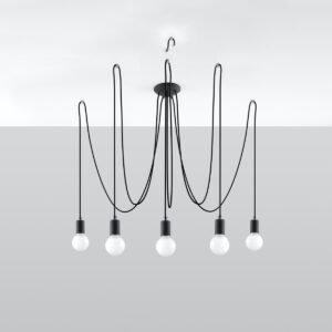 Chandelier Edison 5 Black Modern Hanging Chandeliers Great Lighting UK Ltd
