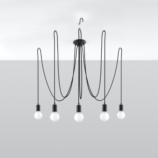 Chandelier Edison 5 Black Modern Chandeliers Great Lighting UK Ltd