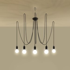 Chandelier Edison 5 Black Modern Hanging Chandeliers Great Lighting UK Ltd