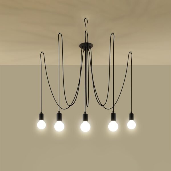 Chandelier Edison 5 Black Modern Chandeliers Great Lighting UK Ltd