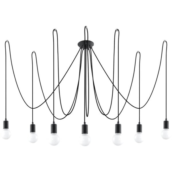 Chandelier Edison 7 Black Modern Chandeliers Great Lighting UK Ltd