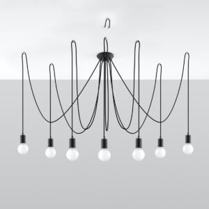 Chandelier Edison 7 Black Modern Hanging Chandeliers Great Lighting UK Ltd