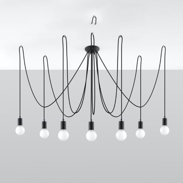 Chandelier Edison 7 Black Modern Chandeliers Great Lighting UK Ltd