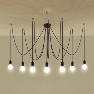 Chandelier Edison 7 Black Modern Hanging Chandeliers Great Lighting UK Ltd