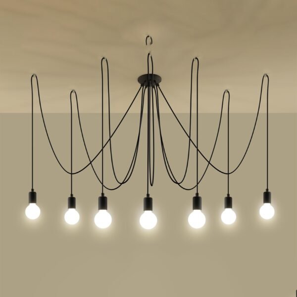 Chandelier Edison 7 Black Modern Chandeliers Great Lighting UK Ltd