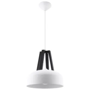 Casco Pendant - White / Black Dining Table Pendant Lights Great Lighting UK Ltd