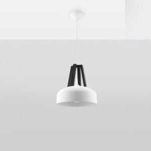 Pendant Lamp Casco White / Black Modern Single Pendants Great Lighting UK Ltd