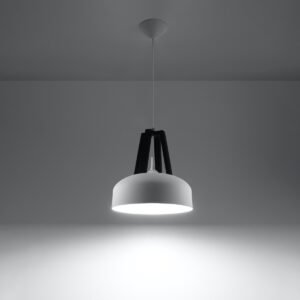 Pendant Lamp Casco White / Black Modern Single Pendants Great Lighting UK Ltd