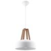Pendant Lamp Casco White / Natural Wood Modern Single Pendants Great Lighting UK Ltd