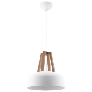 Pendant Lamp Casco White/natural Wood