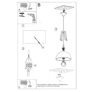 Pendant Lamp Casco White / Natural Wood Dining Table Pendant Lights Great Lighting UK Ltd