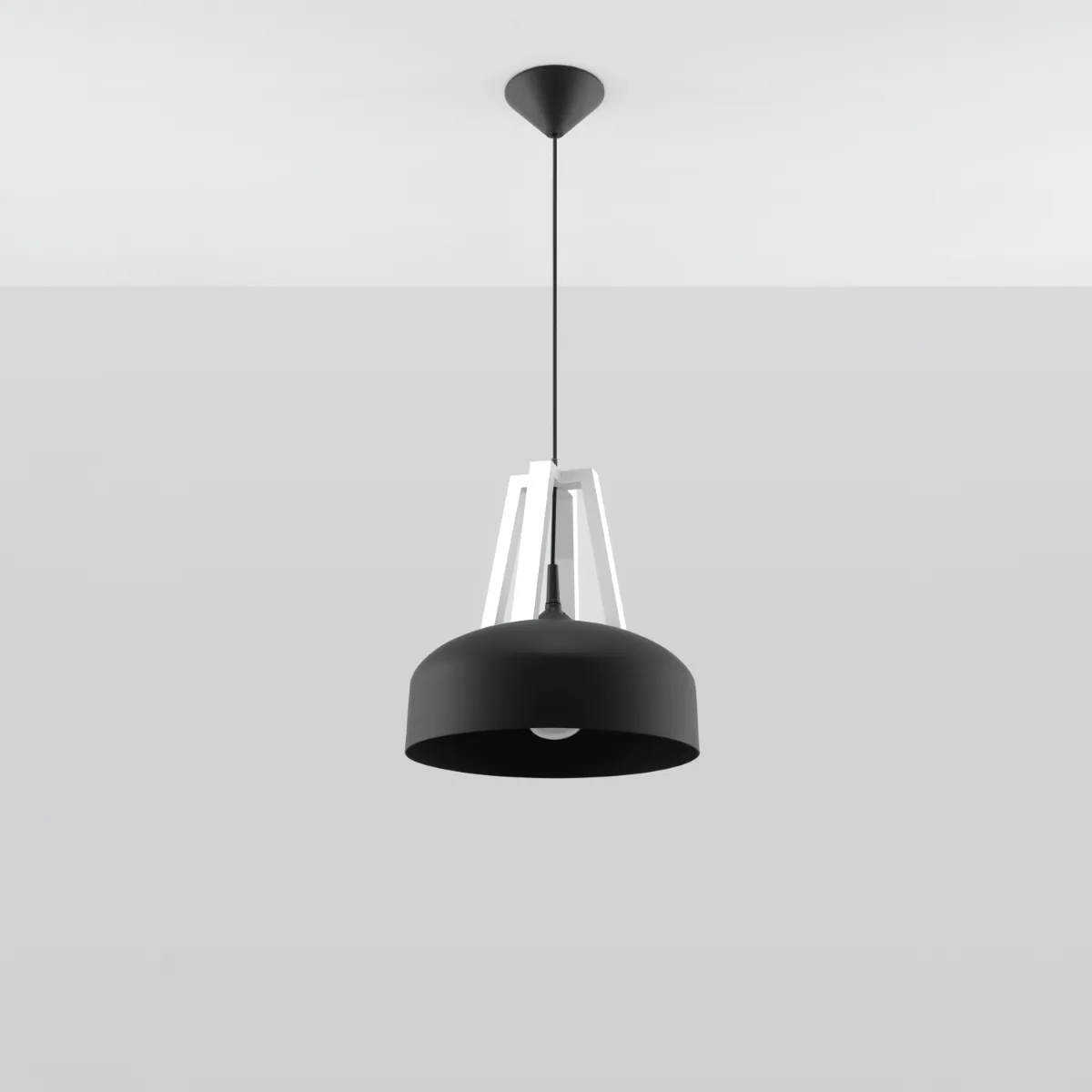 Pendant Lamp Casco Black / White Black Pendant Lights Great Lighting UK Ltd