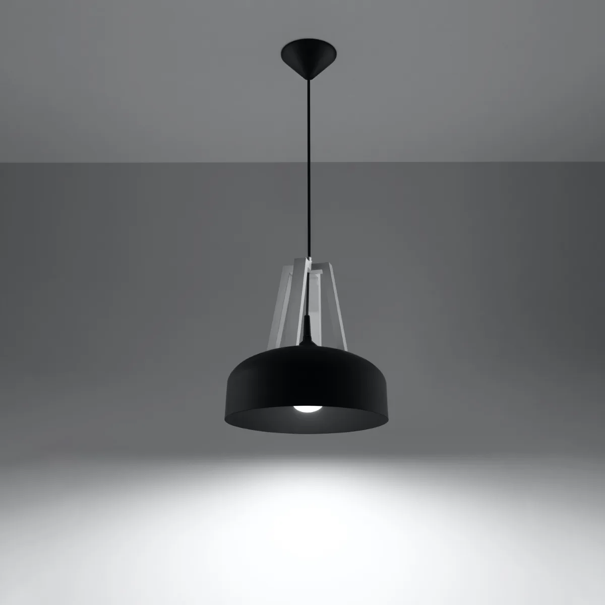 Pendant Lamp Casco Black / White Black Pendant Lights Great Lighting UK Ltd