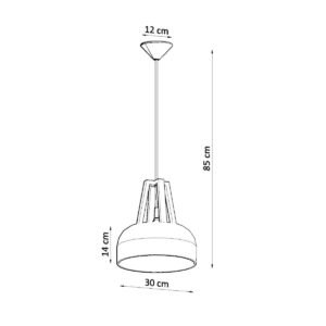 Pendant Lamp Casco Black / Natural Wood Black Pendant Lights Great Lighting UK Ltd