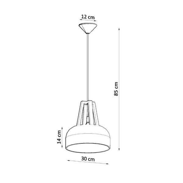 Pendant Lamp Casco Black/natural Wood Modern Pendant Lights Great Lighting UK Ltd