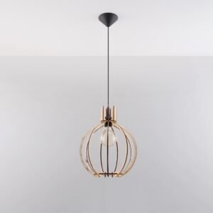Pendant Lamp Arancia Natural Wood Modern Single Pendants Great Lighting UK Ltd
