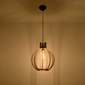 Pendant Lamp Arancia Natural Wood Modern Single Pendants Great Lighting UK Ltd
